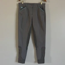 Piper by Smartpak Equestrian Pants Women's 34L Gray Riding Breeches Full Seat