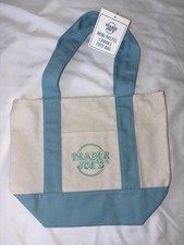 Trader Joe  s 2026 Mini Canvas Pastel Reusable Tote Bag Blue- BRAND NEW  US