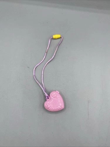 Vintage Polly Pocket Heart Locket Necklace Girl on Swing 1994 Flaws Read