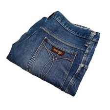 Vintage Wrangler Jeans Pants 34 Med True 32x29 70s USA Made Boot Cut Talon Zip