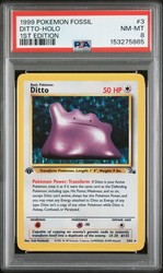 Ditto 3/62 Fossil 1st Edition Holo Rare