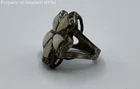 Vintage 925 Sterling Silver Mother of Pearl Marcasite Floral Ring Sz 7.5
