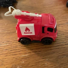 Pull Back Fire Truck Rescue Red 2” Tall SH29