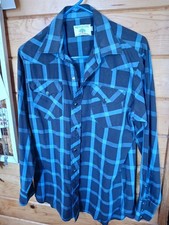 VTG Mesquite Shirt Men's Plaid Western Wear Pearl Snap Button Up Cowboy Rock 34