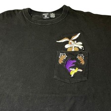 Vintage 1996 Warner Bros Looney Tunes Road Runner Wile E Coyote T Shirt 2XL BOXY