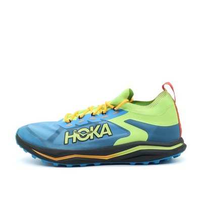 Hoka One Herren Zinal 2 Sportschuhe Gelb Blau Mesh Low Top Trailrunning EU 47 