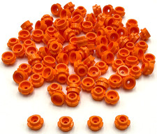 Lego 100 New Orange Plates Round 1 x 1 with Flower Edge 5 Petals Pieces