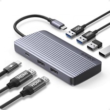 Anker Refurb 7-in-1 USB-C Hub, Dual Monitor USB C Docking Station, Dual HDMI