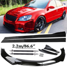 Front Bumper Lip Spoiler Side Skirts Rear For Nissan Altima Se-r Glossy Black