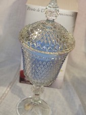Vintage Indiana GlassCrystal Candle/Candy Jar With Lid 16โ Made In USA