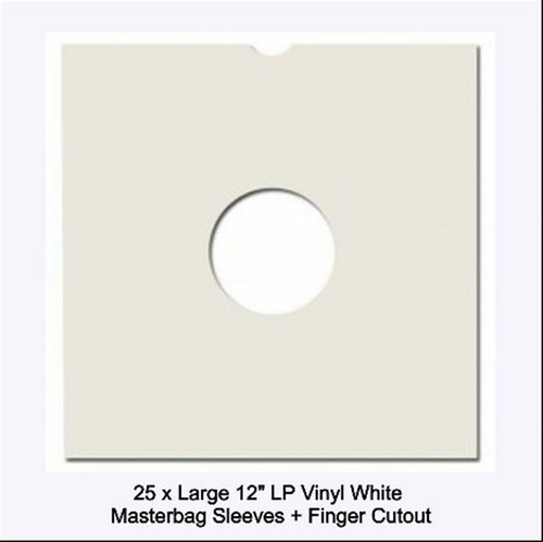 WEISSE 12" LP VINYL SCHALLPLATTE GROSSE KARTE MASTERBAG HÜLLE GELDBÖRSEN FINGERAUSSCHNITT x 25 - Bild 5 von 9