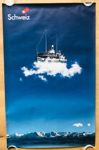 Plakat Tourismus Poster Schweiz - Schiff See Berge - Foto: Looser Heinz