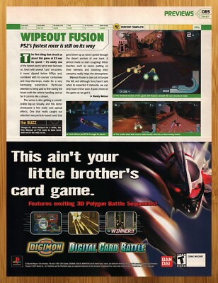 2001 Wipeout Fusion PS2 PREVIEW Print Ad/Poster Digimon Card Battle Game  Art 00s | eBay
