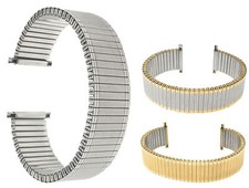 Bandini Steel Stretch Watch Strap, Expansion Watch Band Silver, Gold 12mm-22mm