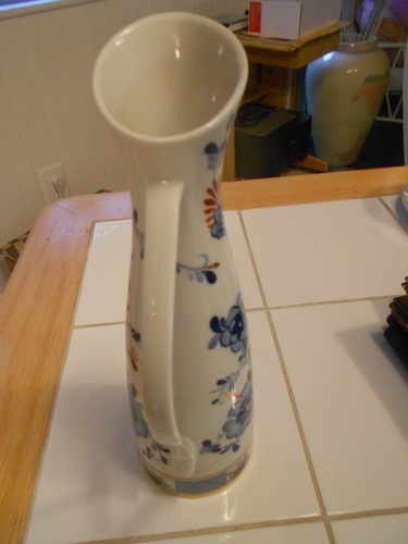 ECHT KOBALT FLORAL VASE/PITCHER-EXCELLENT 8" TALL - Picture 4 of 6