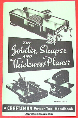 #ad #ad CRAFTSMAN Jointer Shaper Thickness Planer 1954 Handbook Operator#x27;s Manual 0864 $11.00