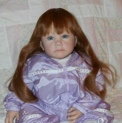 Monique NICOLE HUMAN HAIR Doll Wig SIZE 14/15 AUBURN Full Cap~Long Hair NWT