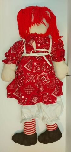 Raggedy ANN & ANDY Dolls Knickerbocker Lot Large Vintage 70s 80s HUGE USA Plush - Picture 3 of 10