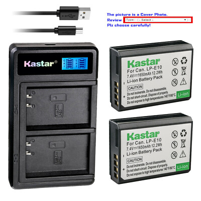 Kastar Battery LCD Dual Charger for Canon LP-E10 LCE10 Canon EOS Kiss X50 Camera