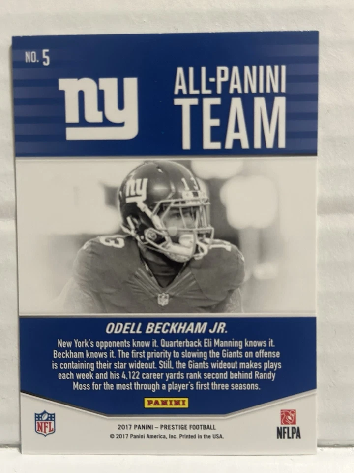 2017 Panini Prestige All-Panini Team Odell Beckham Jr #5 - Image 2 of 2