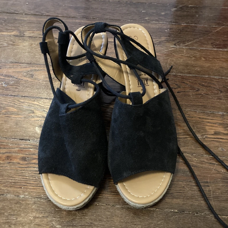 Alpargatas Seychelles What Not Whatnot negras talla 8,5 cuñas de cuero Foto 2 de 4