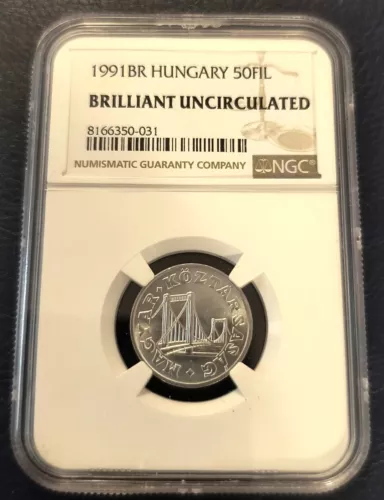 1991 BR HUNGARY 50 FIL Coin - Brilliant Uncirculated NGC Graded