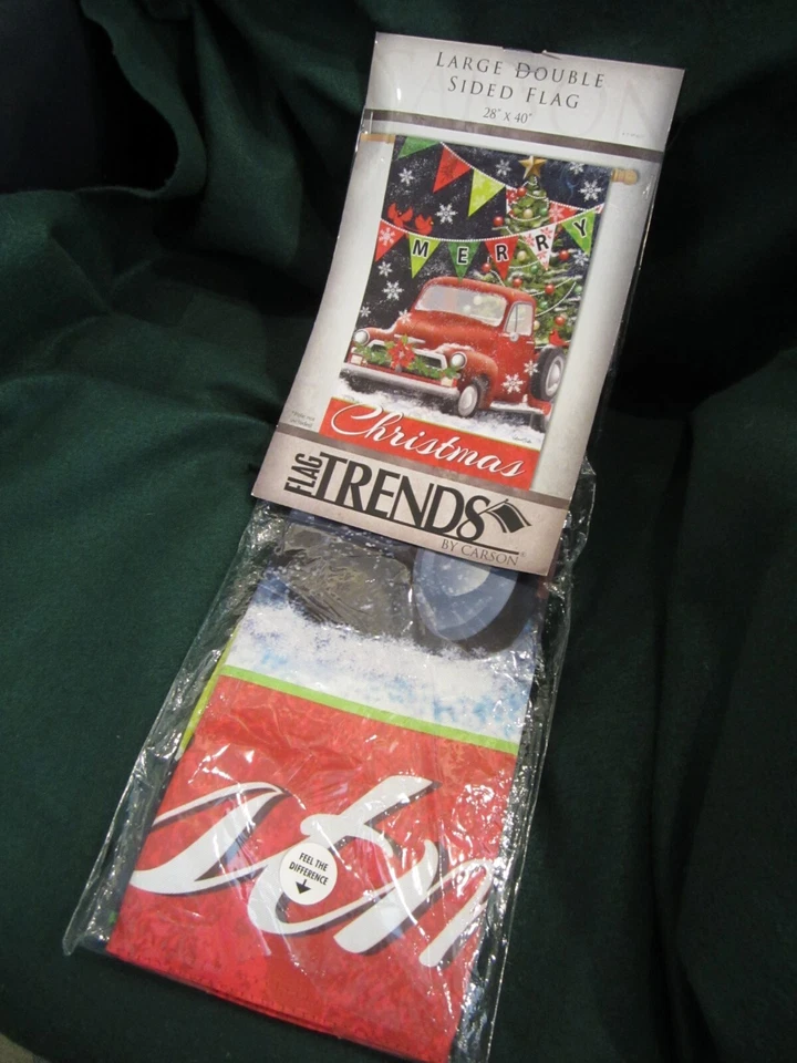 Bandeira de Natal Carson Flag Trends Pickup Truck Grande Dupla Face ~ 28x40 - NOVO - Imagem 3 de 4