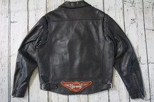 Harley Davidson Mens USA Made Independence B&S Black Leather Jacket L 98125-05VM