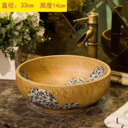 Art Design Bathroom Ceramic Basin Sink Wash Basin Vessel Sink With Faucet - Picture 24 of 31
