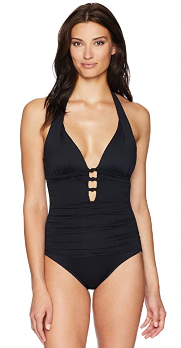 Lauren Ralph Lauren Black Cocktail One-Piece Swimsuit L45953