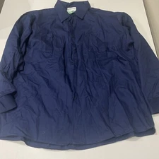 Red Kap Men's Wrinkle Resistant Cotton Work Shirt Navy Blue Size XL