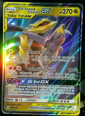 ULTRA RARE Garchomp & Giratina GX Tag Team Pokemon Unified Mind