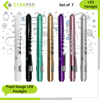 1 Cynamed Pen Light with Pupil Gauge LED Penlight for Nurses Doctors and Student
