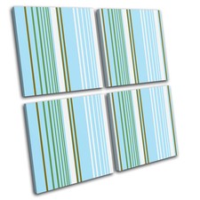 Retro Vintage Pattern Abstract MULTI CANVAS WALL ART Picture Print VA