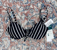 Roxy Just Shine D Cup Underwire Bikini Top In Anthracite Sweet Escape SZ S NWT