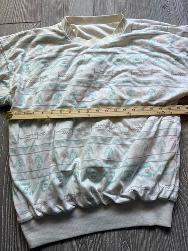 Sudadera De Colección Años 90 Chauvin Elle Cuello Redondo Talla Desconocida Reversible Azteca Abstracta - Imagen 5 de 8