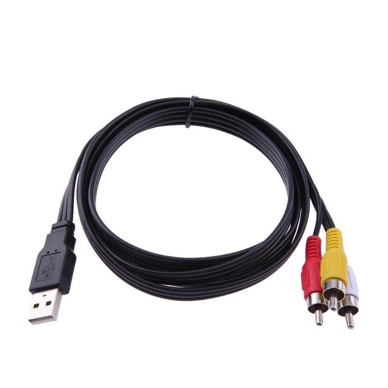 USB A Male to 3 RCA Male Splitter Audio Video AV Composite Cable for TV/Mac/PC - Image 3 of 4