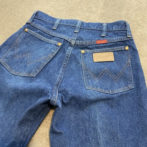 Vintage Wrangler Jeans Womens 7 x 34 Blue Denim Cowboy Cut Slim Fit Made in USA