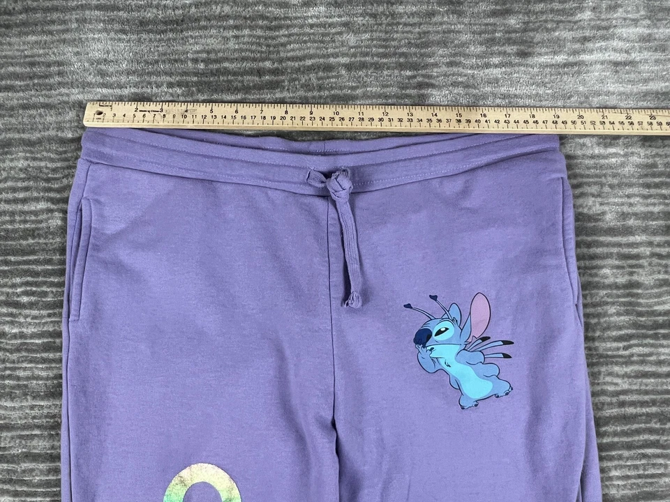 Disney Stitch Sweatpants Juniors XL 15-17 Purple Drawstring Sweatpants Joggers - Image 4 of 4