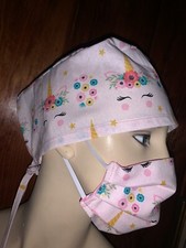 Unicorn Scrub Cap Surgical Cap Nurse Hat Dentist Cook Hat Pink Unicornio