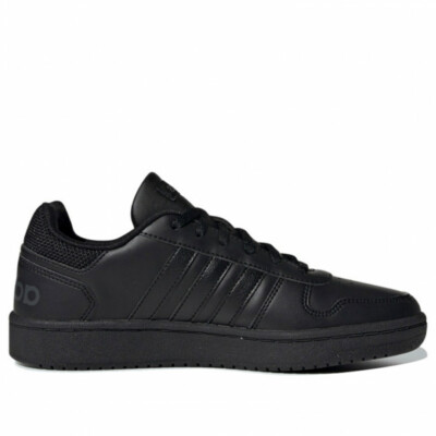 Adidas Hoops 2.0 Herren Damen Jungen Schwarz Total Black Sneakers Tennis EE78