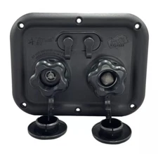 B&B Molders Titus Panel-S Series City Fill/Tank Flush/ 2 Coax Black RV-Camper