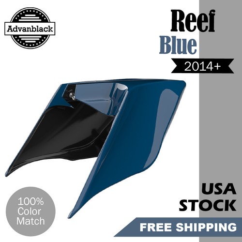REEF BLUE For 14+ Harley Touring Street Road Stretched Extended Side Covers - Picture 7 of 7