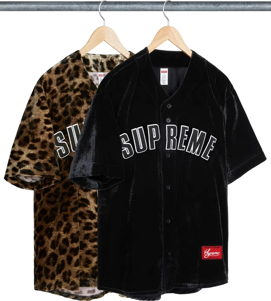 Camiseta de béisbol Supreme Velvet negra leopardo 2 colores SS25 Foto 2 de 2