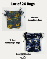 Camouflage Drawstring Travel Bags 8"x10" Green  Blue Outlet Lot of 24