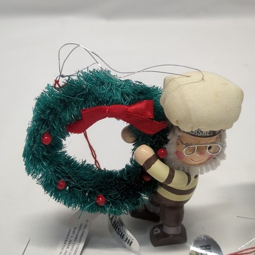 Vintage Herhey's ChocolateElf 2 Gemälde Kranz Ornamente Kurt Adler 3,5" 1995 - Bild 2 von 8