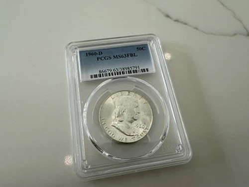 1960 D Franklin Half Dollar PCGS MS63 Uncirculated 90% Silver US Coin