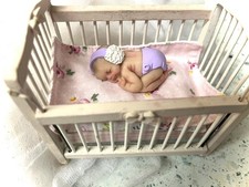 Winter  baby doll dollhouse  ,polymer clay ooak,gift, collector,art miniature 