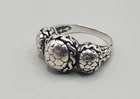 925 Sterling Silver Vintage Cobblestone & Chain Link Design Ring SIZE 9 + Box