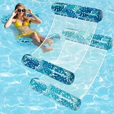 2 Pack Inflatable Pool Floats - 4-In-1 Water Hammock for Adults